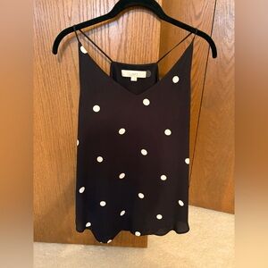 LOFT Black Polka Dot Women's Top Size Small